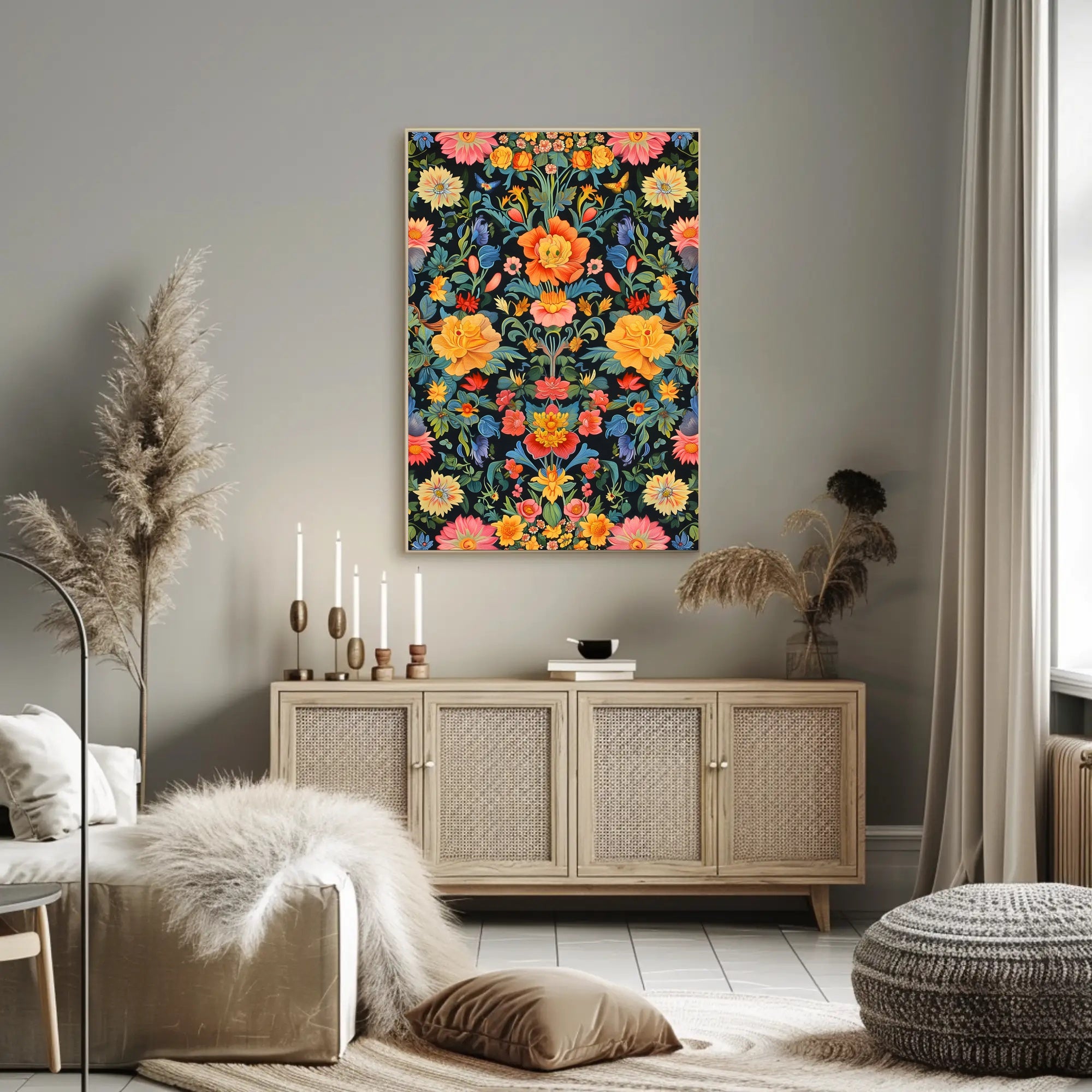 Vibrant Floral Tapestry William Morris Art Poster
