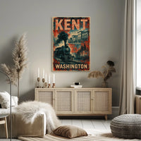 Kent Washington Vintage Railway Nostalgic Art Deco Poster