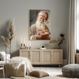 Santa Claus With A Gift Poster