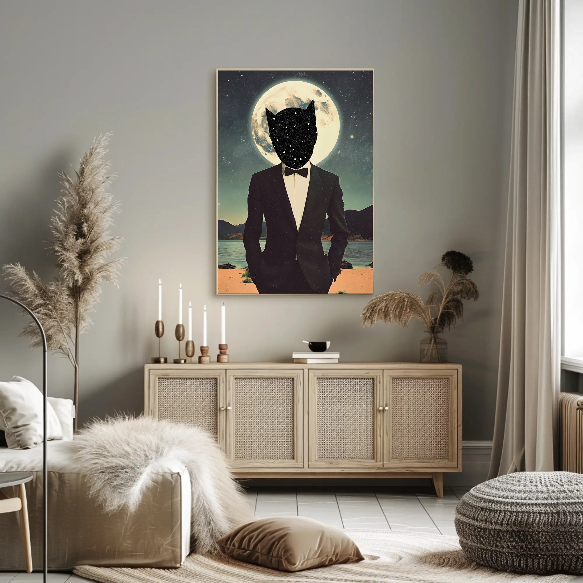 Cosmic Elegance Surreal Poster Print Wall Art