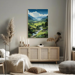 Serene Valley Landscape Poster