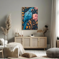 Vibrant Parrot Floral Paradise Poster Art