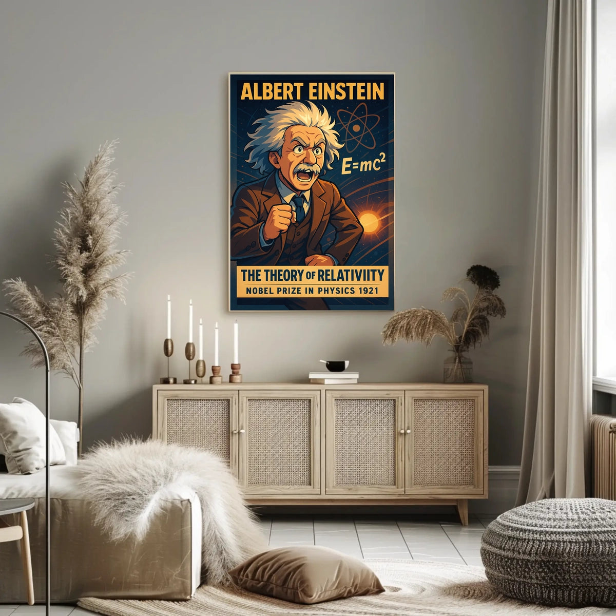 Albert Einstein Relativity Vintage Science Poster
