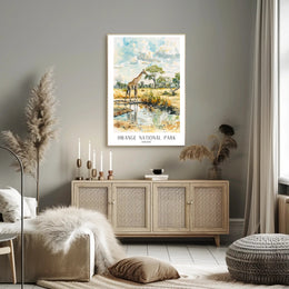 Hwange National Park Watercolor Art National Park Poster PosterGoat