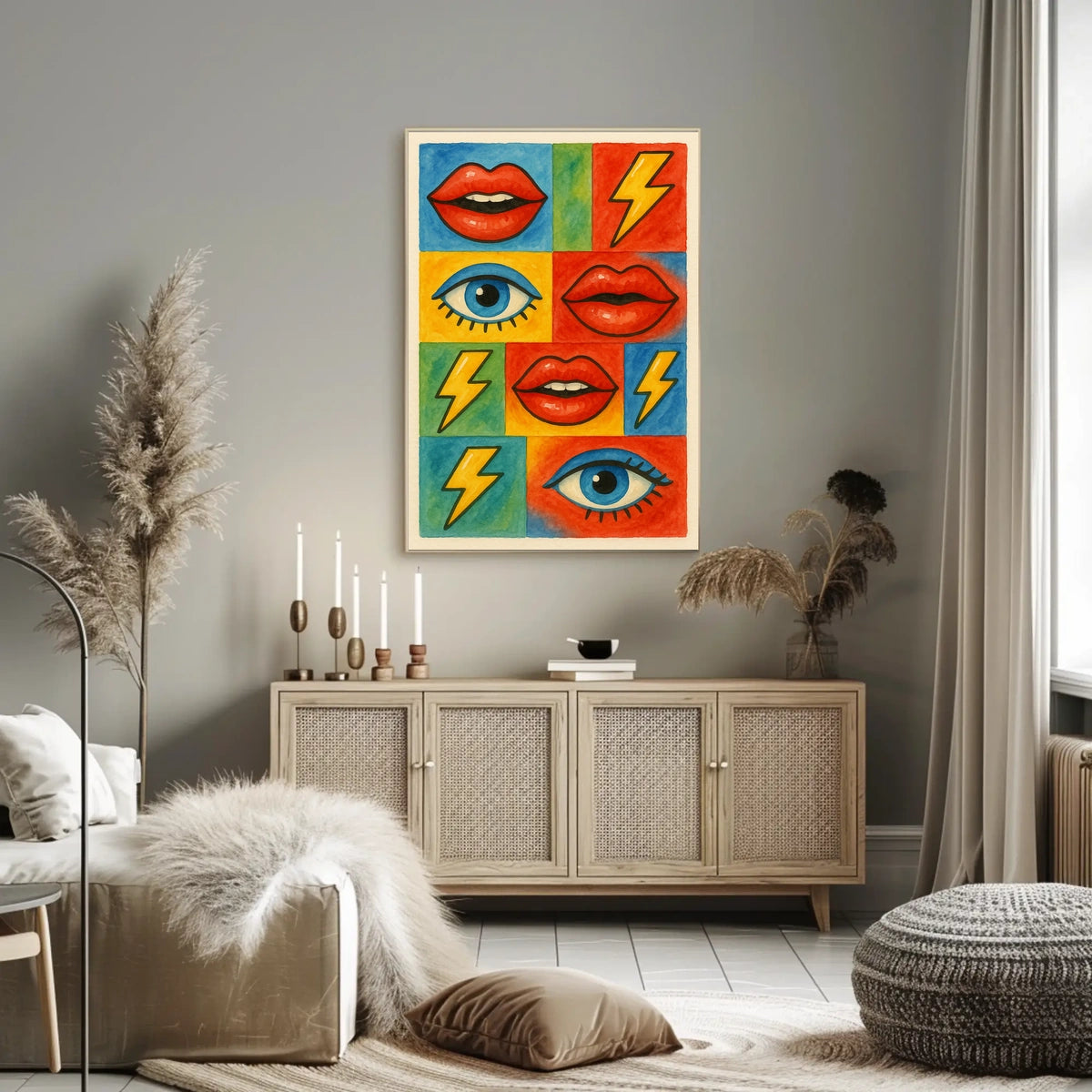 Pop Art Expressionism Poster with Retro Flair