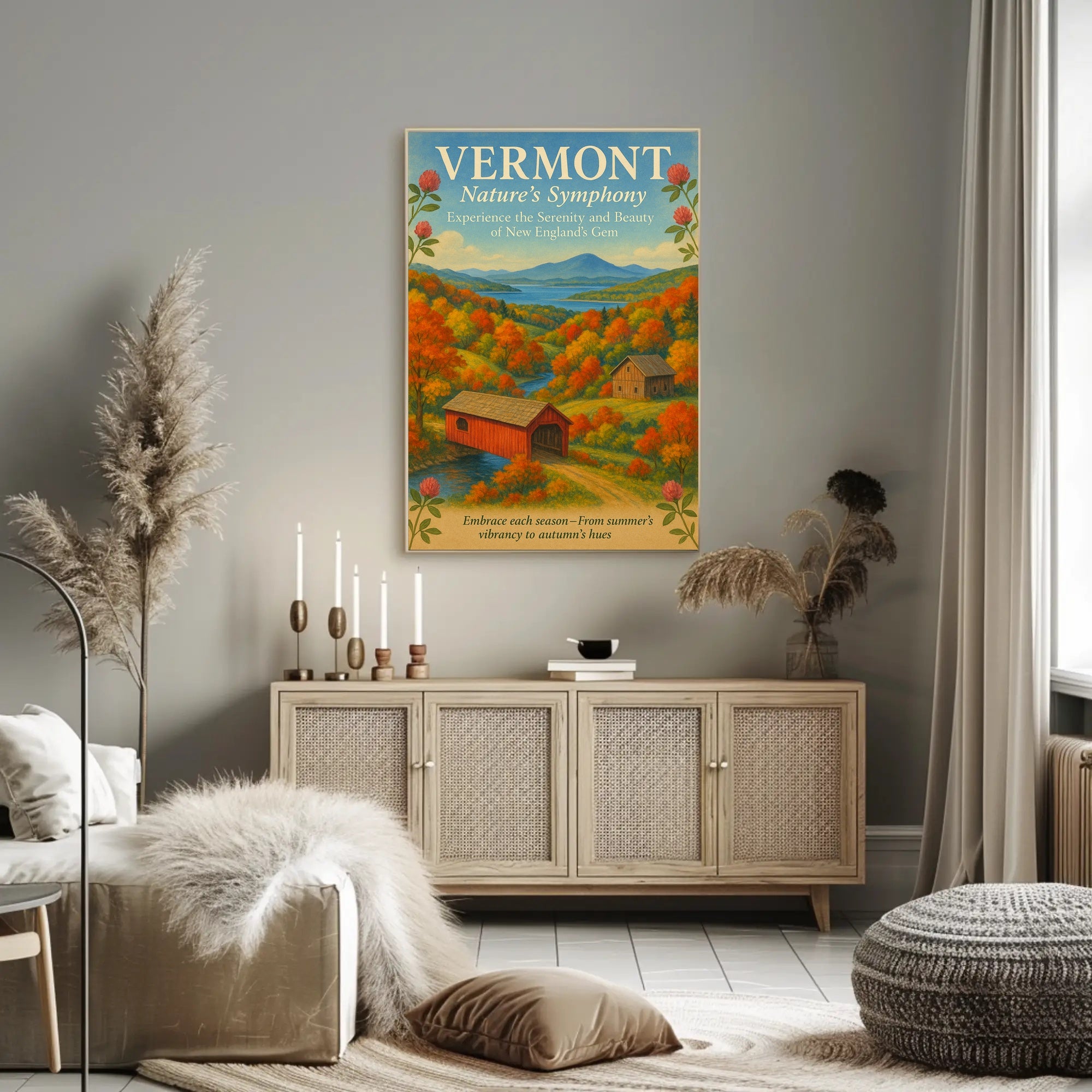 Vermont Scenic Nature Poster Wall Art Print