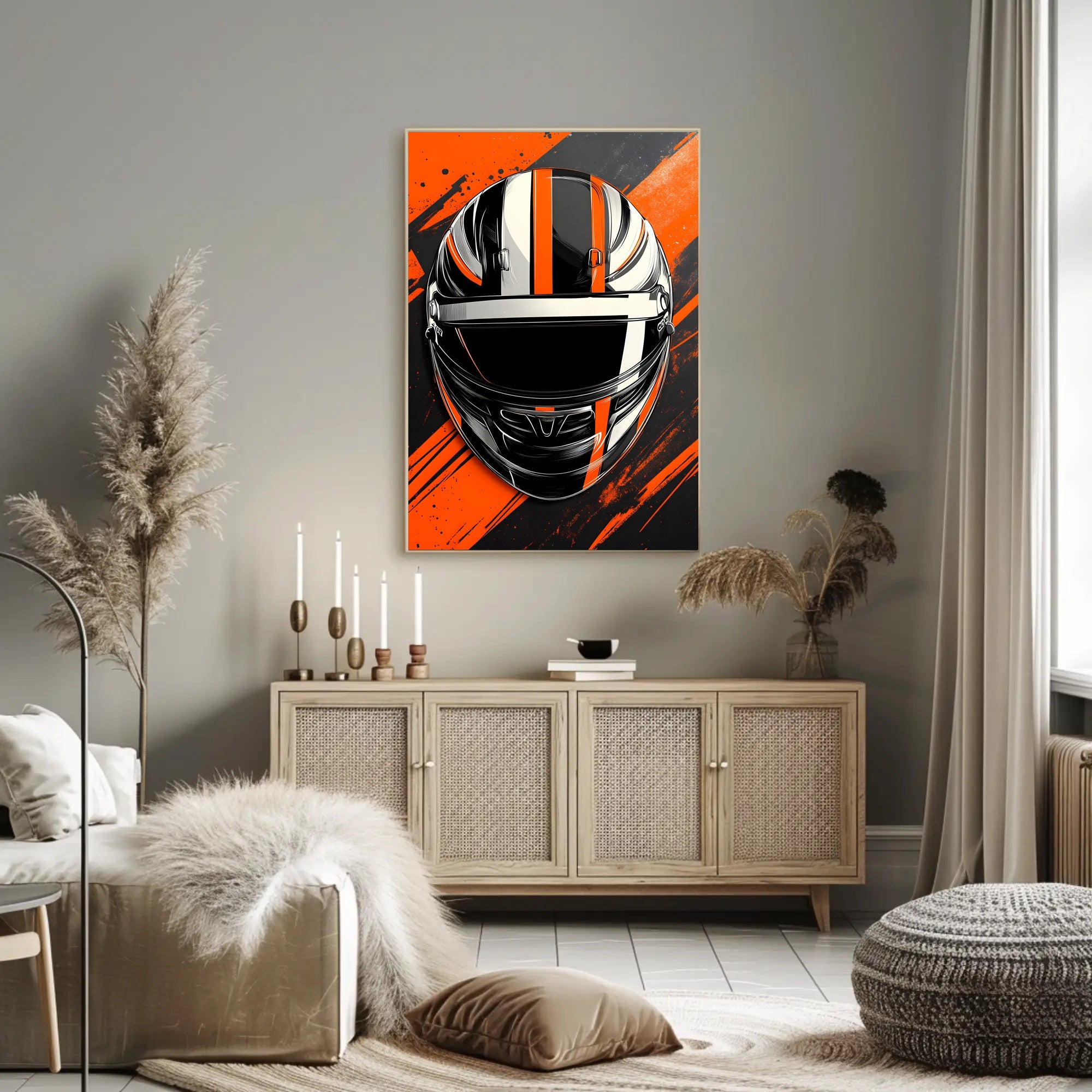 Racing Helmet Dynamic Design Sports Poster