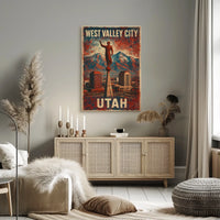 West Valley City Utah Skyline Photography Wanderlust Poster