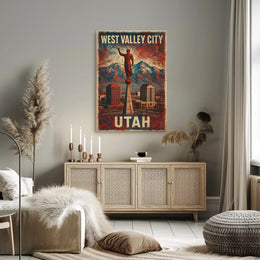 West Valley City Utah Skyline Photography Wanderlust Poster
