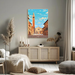 Cremona Cathedral Street Scene Poster