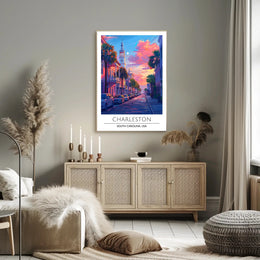 Charleston Street Scene: Vibrant Urban or Cityscape Poster