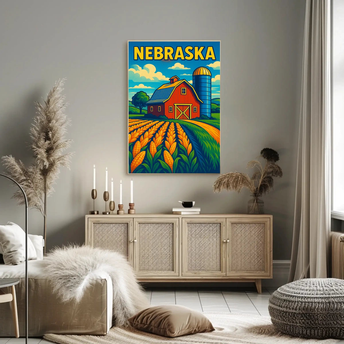Nebraska Farm Scene Poster