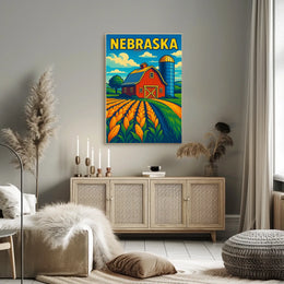 Nebraska Farm Scene Poster