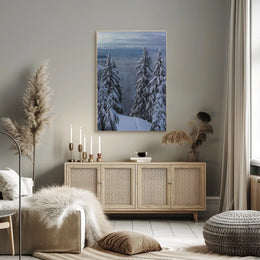 Serene Winter Landscape with Ski Tracks National Park Poster