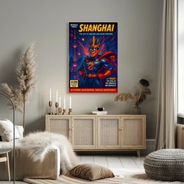 Shanghai The City of Dreams and Neon Dreams Poster
