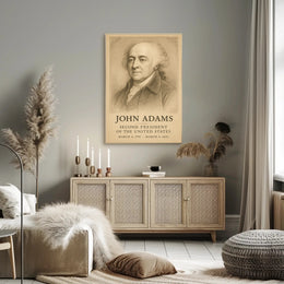John Adams 2nd President Sketch Poster Art Print Decor PosterGoat