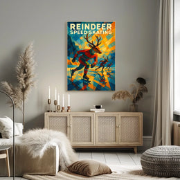 Reindeer Speed Skating Poster