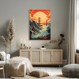Golden Gate Bridge Dynamic Landscape Travel Poster