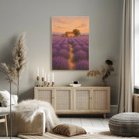 Lavender Fields at Sunset Poster