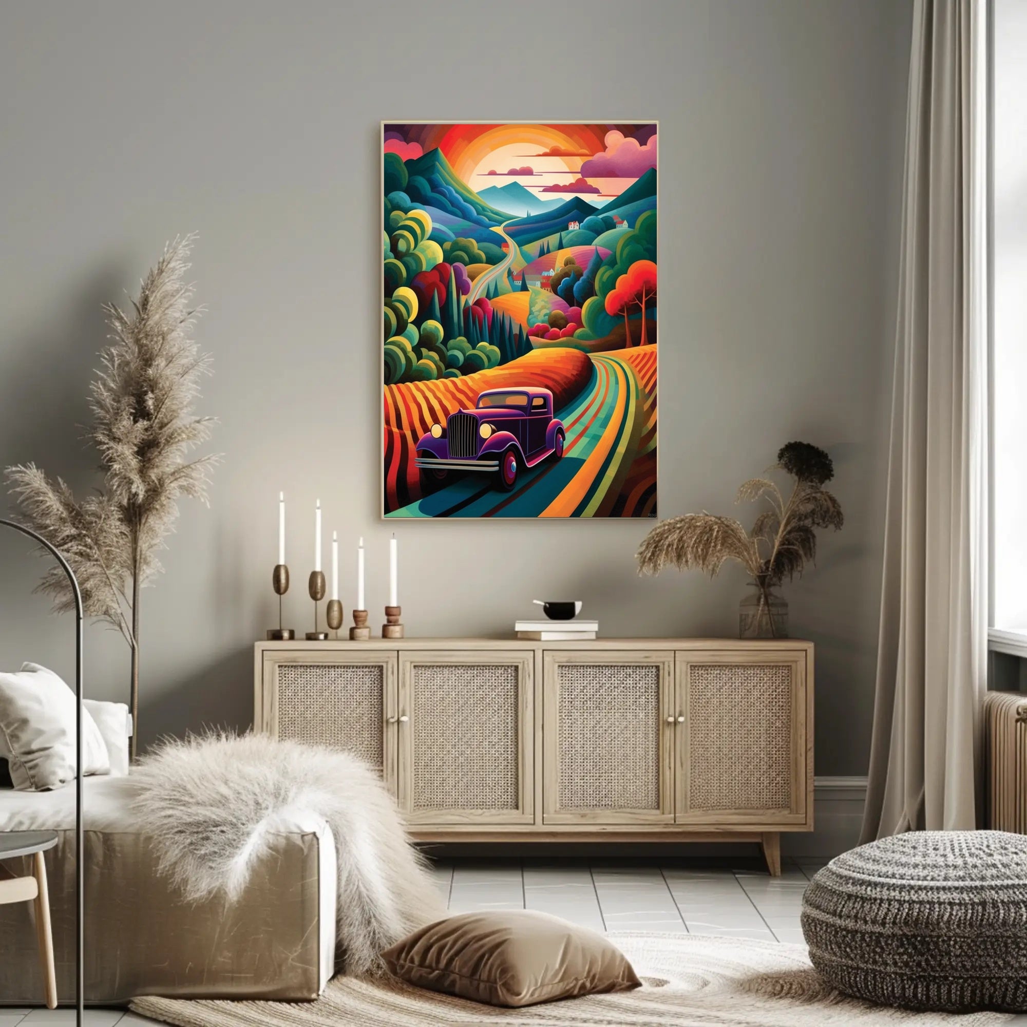 Journey Through a Vibrant Landscape Poster