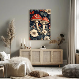 Enchanted Forest Mushrooms Wall Art Print