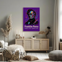 Franklin Pierce Vibrant Artistic Historical Presidential Poster