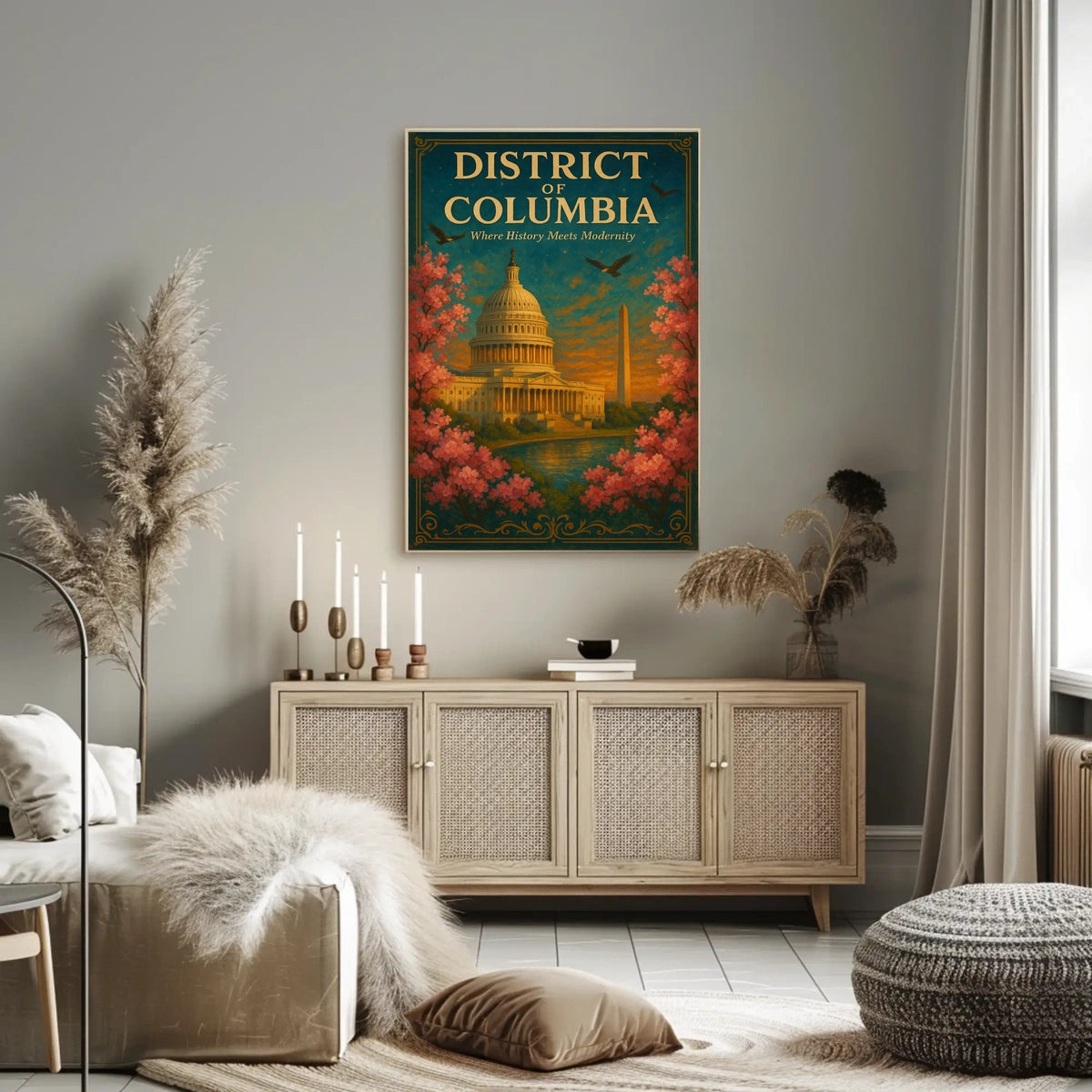 District of Columbia Poster History Meets Modernity Decor