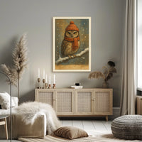 Winter Owl In Cozy Attire Poster
