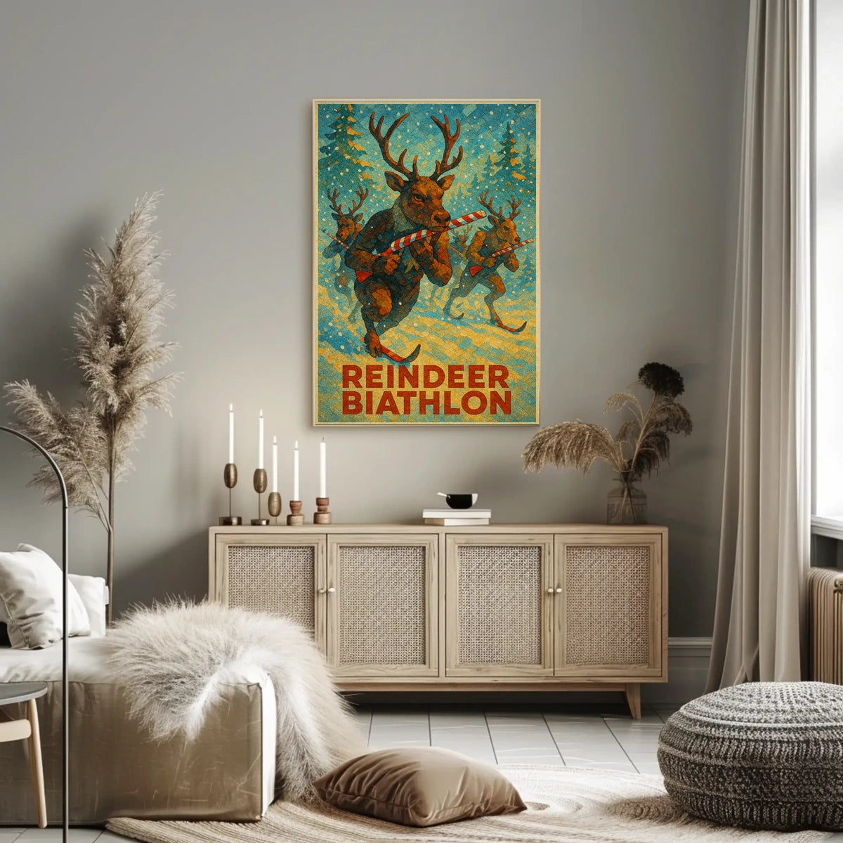 Reindeer Biathlon Poster