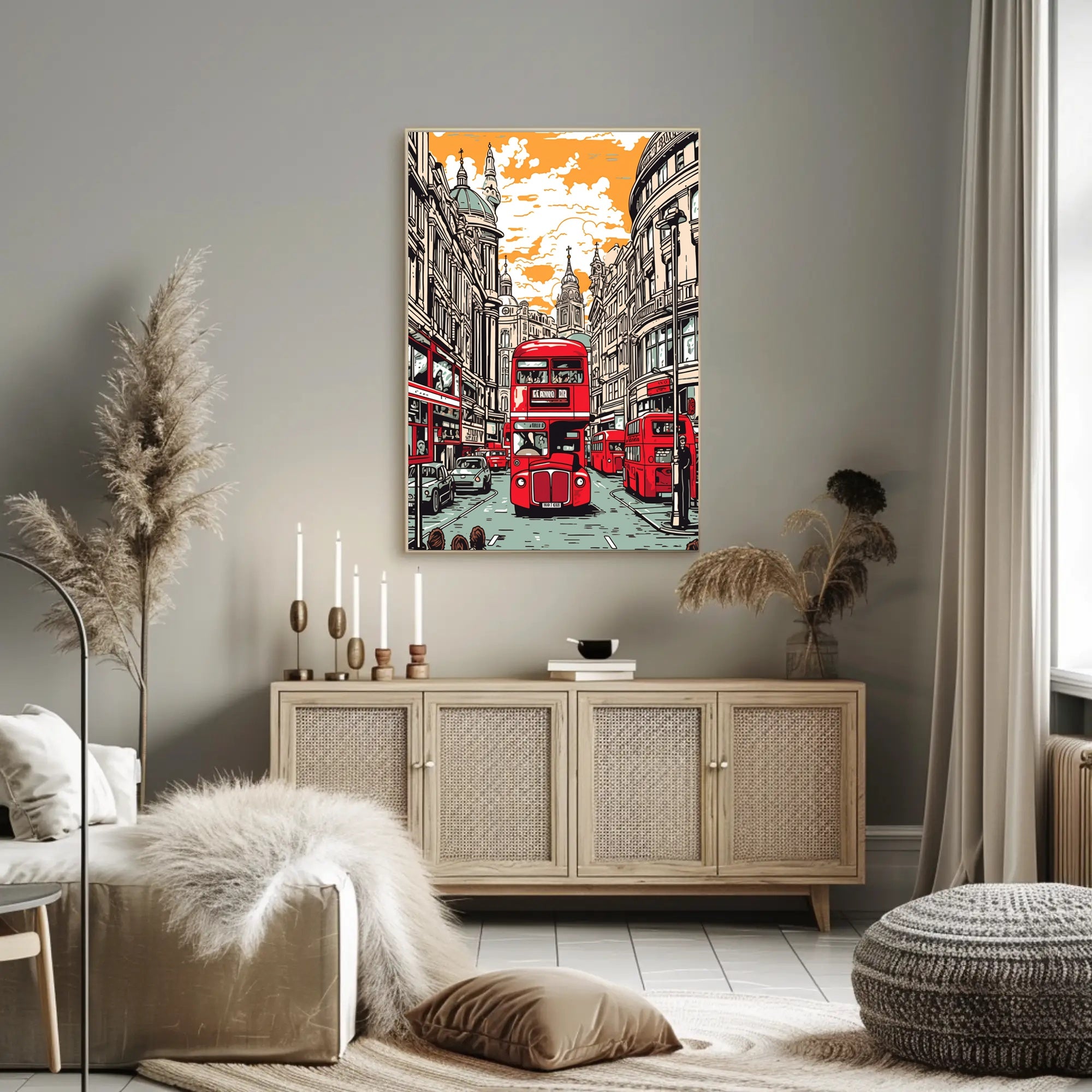 Vintage London Cityscape Poster