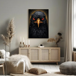 Fierce Black Bird Poster: Strength and Mystery