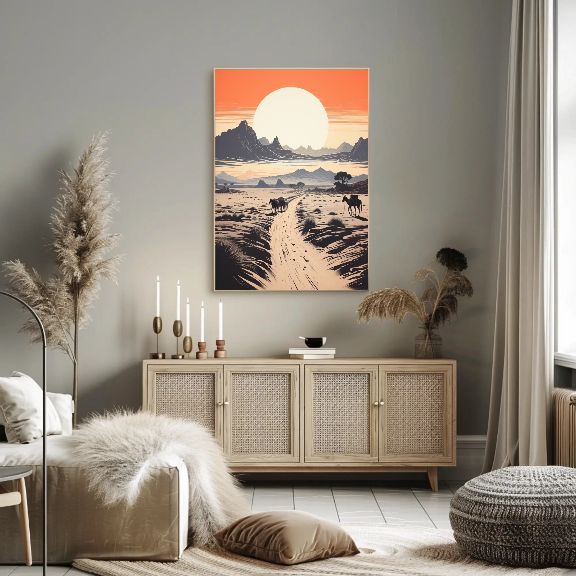 Desert Journey Western Landscape Artistic Poster
