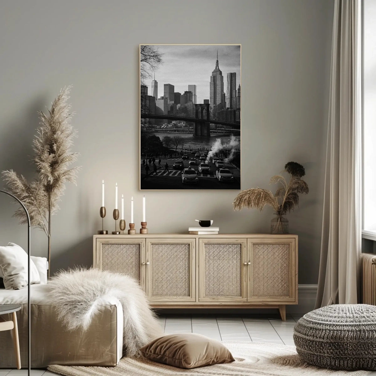 New York City Skyline Poster Wall Art 18x24 Print Premium