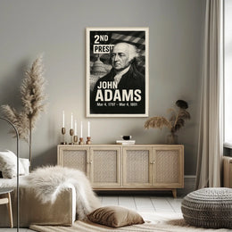 John Adams 2nd President of the United States Digital Montaje Poster