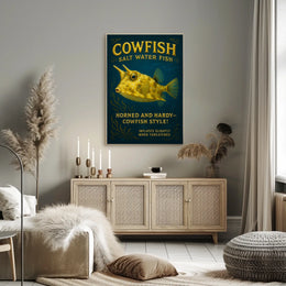 Cowfish A Unique Saltwater Species Poster