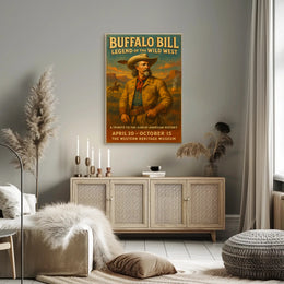 Buffalo Bill Tribute Western Poster Vintage Wall Art
