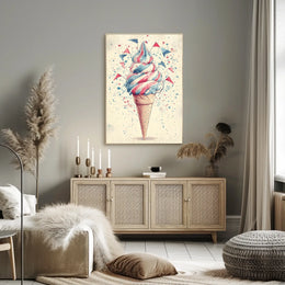 Colorful Ice Cream Swirl Pop Art Decor Print Poster