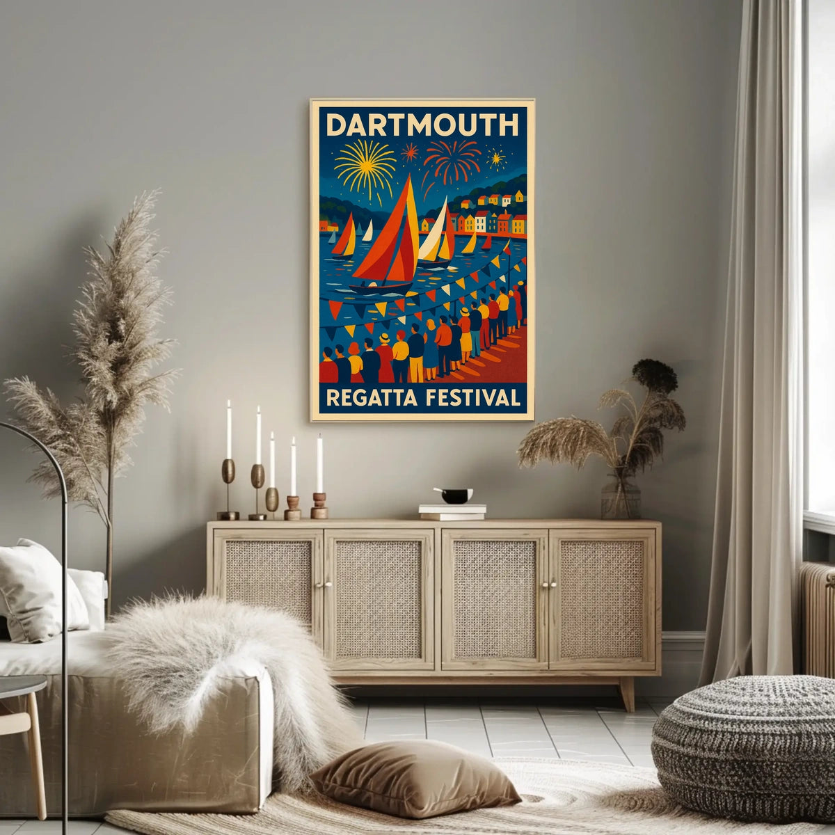 Dartmouth Regatta Festival Fireworks & Sails Travel Poster