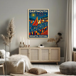Dartmouth Regatta Festival Fireworks & Sails Travel Poster