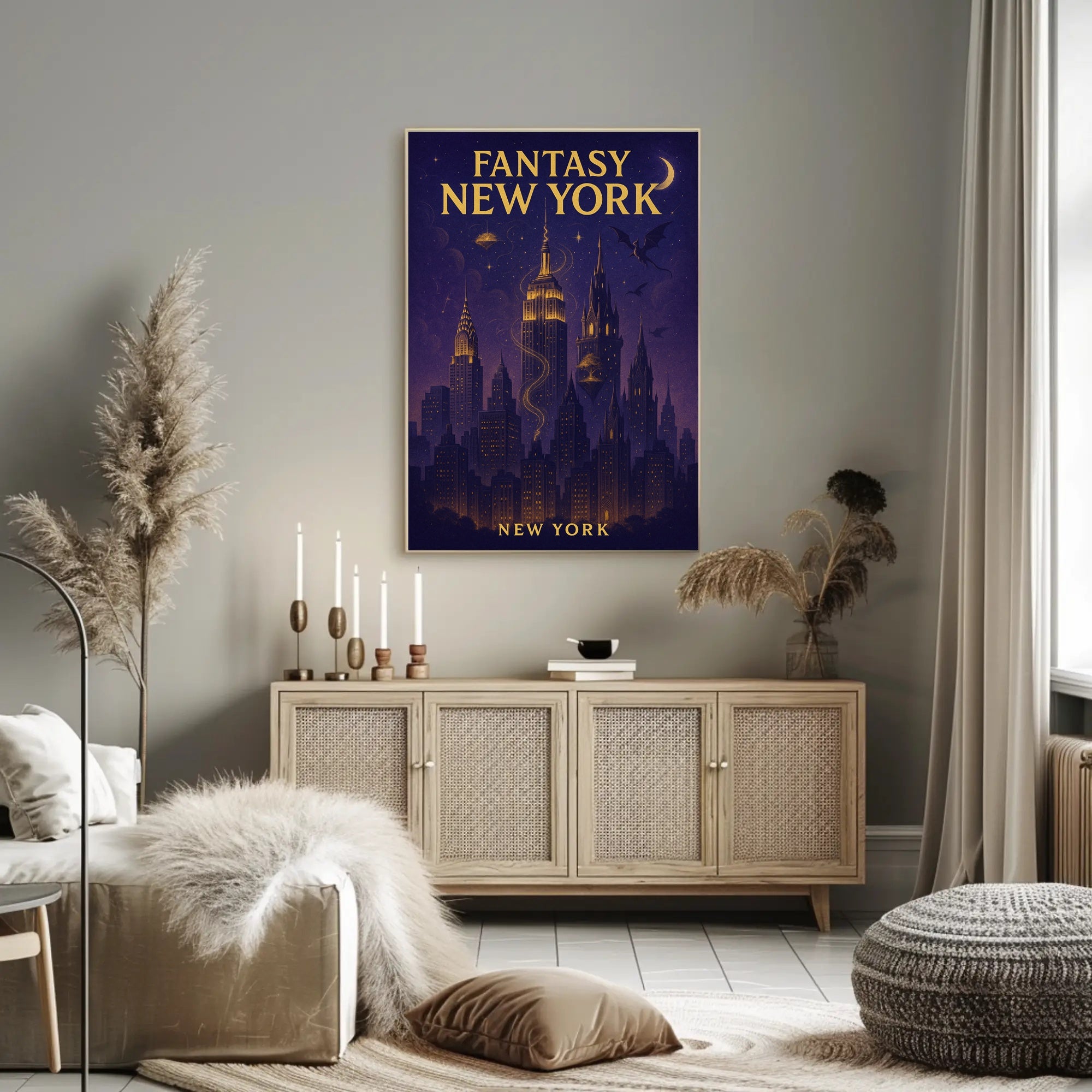 Fantasy New York Poster PosterGoat