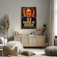 George W. Bush 43rd President of the United States Glitch Hop Art Poster
