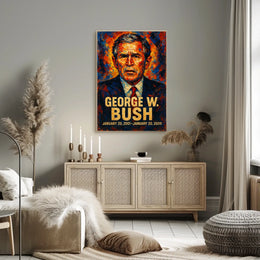George W. Bush 43rd President of the United States Glitch Hop Art Poster