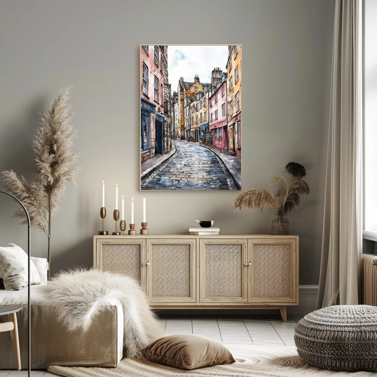 Historic Edinburgh Royal Mile Street Scene UK Poster