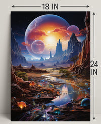 Cosmic Landscape Fantasy Poster PosterGoat