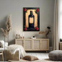 Vintage Potion Bottle With Roses Vintage Poster