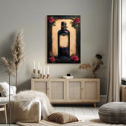 Vintage Potion Bottle With Roses Vintage Poster