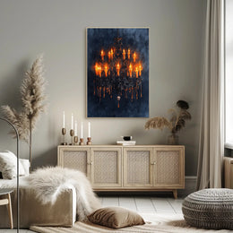 Gothic Chandelier Of Flames Poster