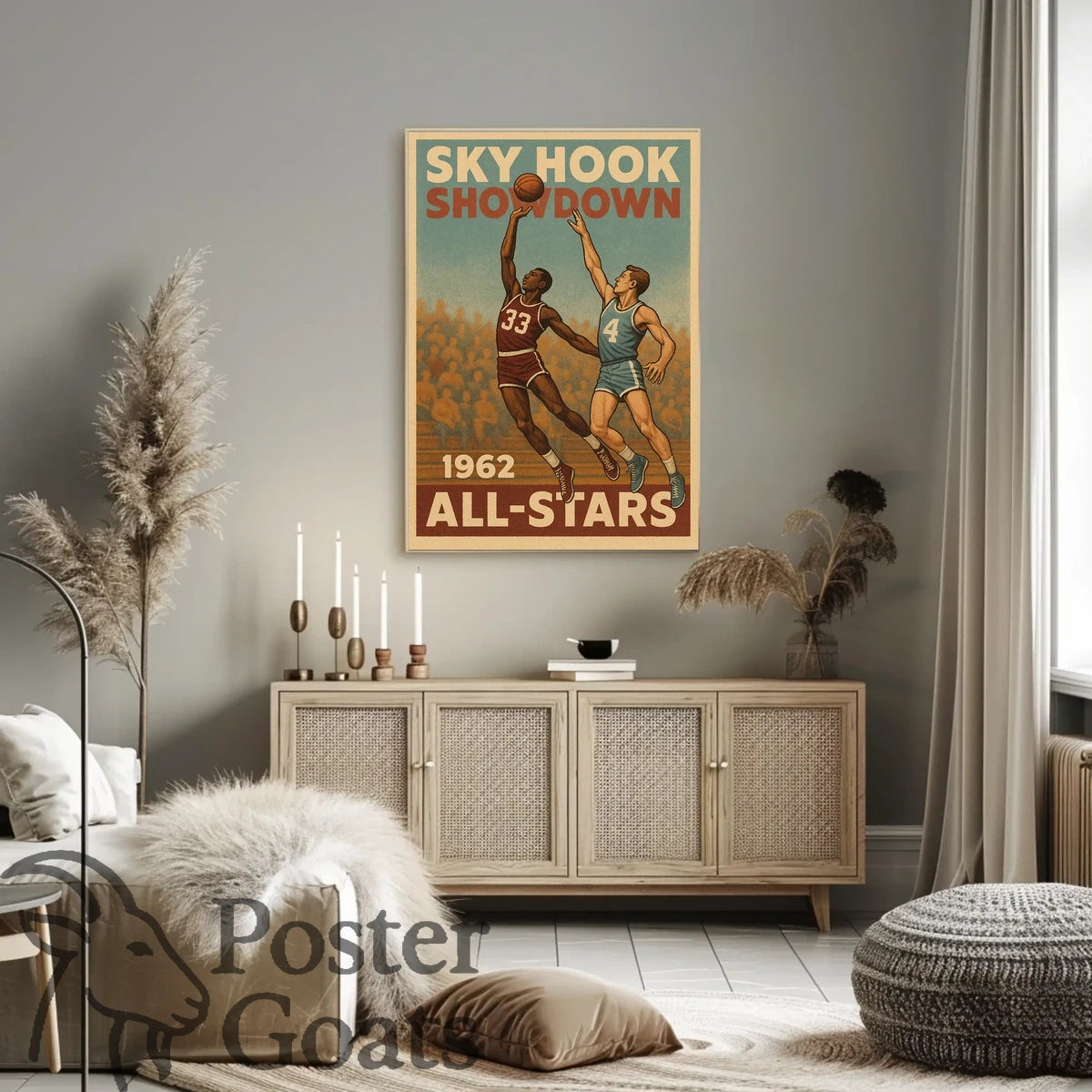 1962 Sky Hook Showdown Retro Sports Poster