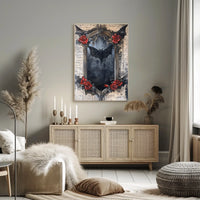 Gothic Bat Dark Roses Artistic Pop Culture Poster