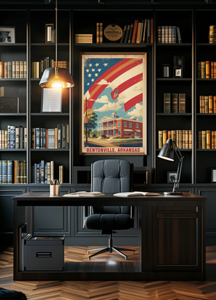 Bentonville Arkansas Town Center Vintage Travel Poster